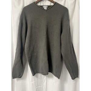 Utility Brand Lambswool Sweater Mens XL Green Long Sleeve Crew Neck Knitwear EC